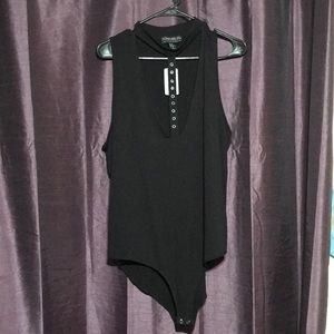 Black high neck body suit